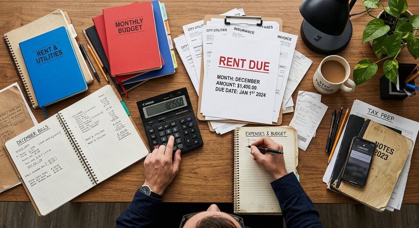 Landlord and tenant reviewing a rental contract